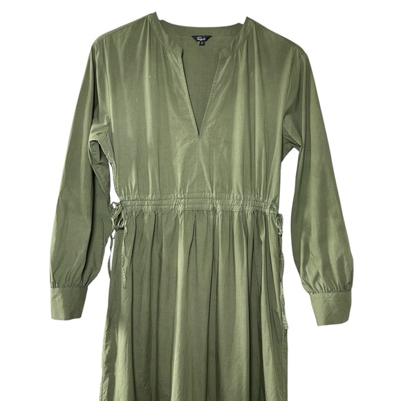 Rails Maple Olive‎ Smoke Midi Dress Smocked Waist Boho Cottagecore Chic Size S - Picture 5 of 16